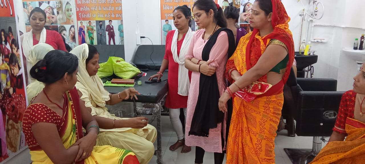 Women attending a skills and livelihood session